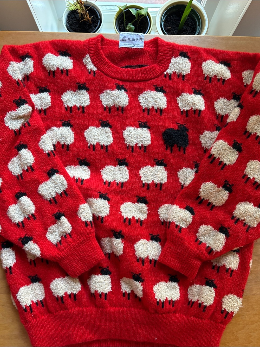 Truly Incredible Red Knit Sheep Sweater